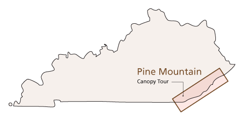 Location of Pine Mountain in Kentucky